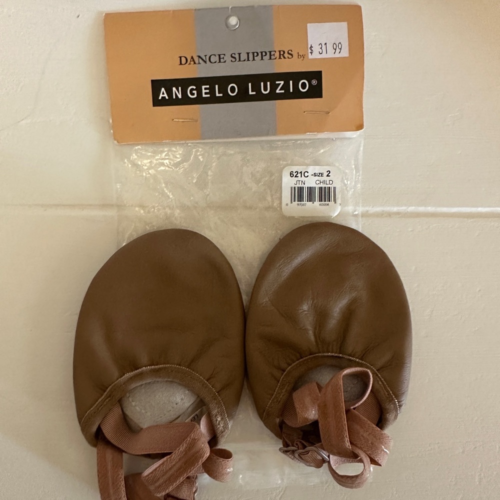Kids Brown Dance Slippers